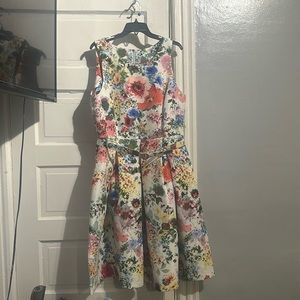 White floral pattern dress